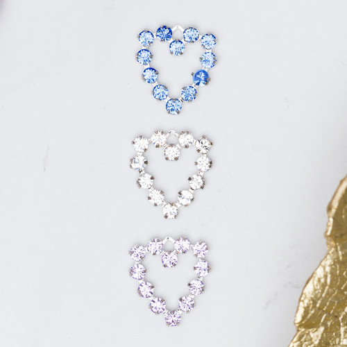 Heart Charms Made With Swarovski Crystals | 12 Pieces