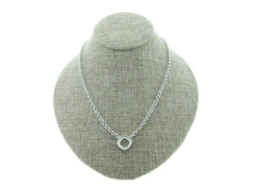 12mm Square Cushion Cut Crown Open Back Single Pendant Necklace