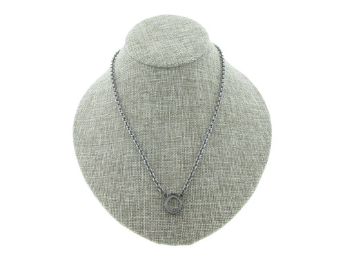 12mm Square Cushion Cut Crown Open Back Single Pendant Necklace