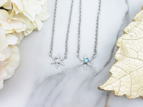 6mm | Single Snowflake Necklace | One Piece