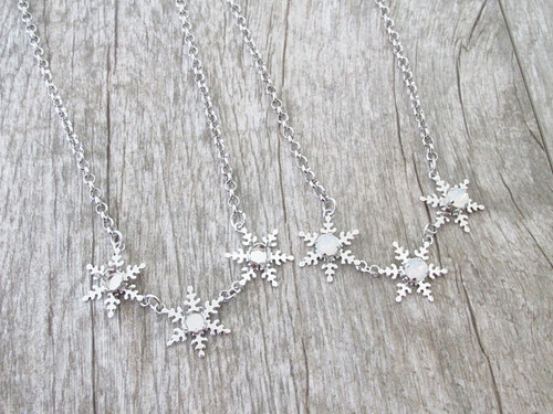 6mm (29ss) Triple Snowflake Empty Necklace