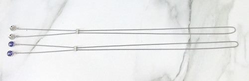 12mm Round | Single Setting Adjustable Slider Necklace | One Piece