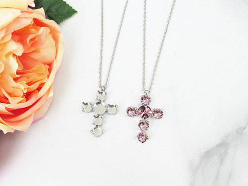 8.5mm & 11mm | Cross Pendant Long 30 Inch Necklace | One Piece