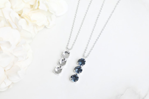 8.5mm | Three Setting Drop On Necklace Chain | One Piece