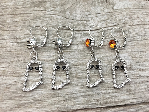 6mm | Ghost Dangle Lever Back Earrings