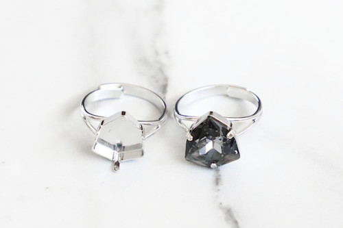 12mm Trilliant | Classic Band Adjustable Ring | Three Pieces