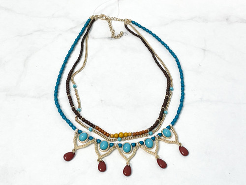 Boho Turquoise Bead Necklace