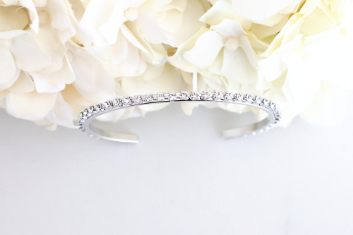 2.5mm Crystal Thin Cuff Bracelet | One Piece