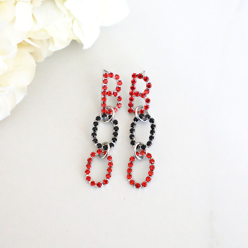 BOO Rhinestone Stud Earrings | One Pair