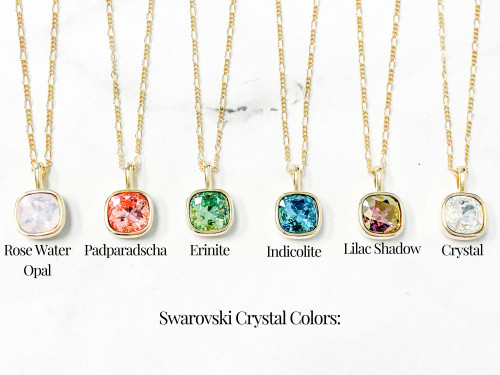 10mm Square | Branded Collection Necklace Made With Swarovski® Crystals | One Piece
