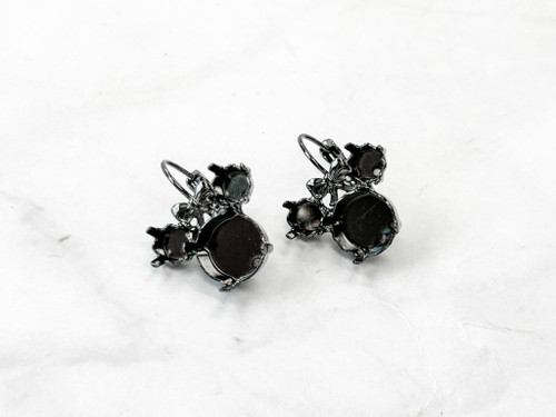 Hematite| 6mm & 11mm | Girl Mouse Drop Earrings