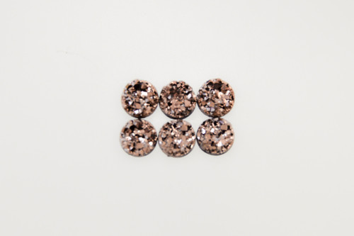 8.5mm | Copper Chrome Druzy Style | 6 Pieces