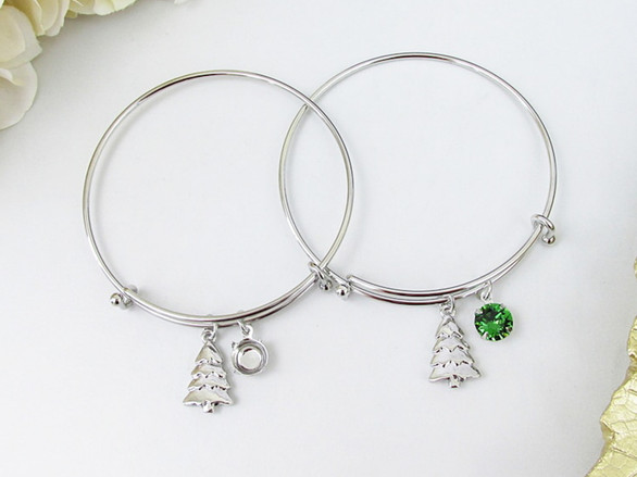 Empty Bangle | 8.5mm & Christmas Tree Charm