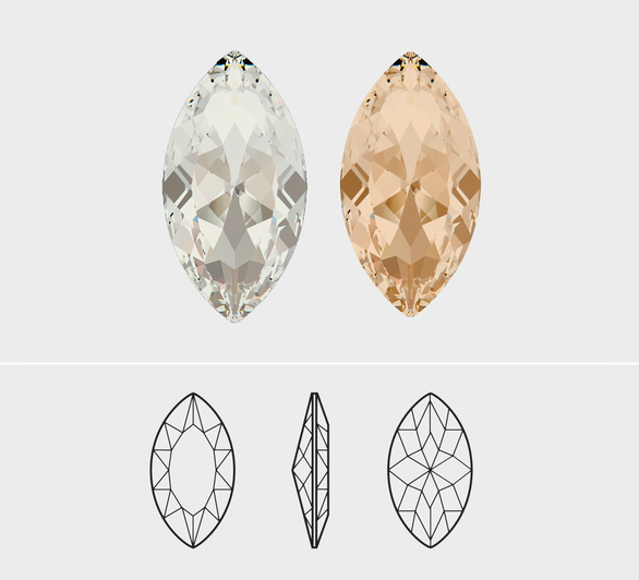 Swarovski Crystals | 32mm x 17mm Navette