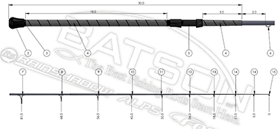 Rainshadow 2PC M(15-20#) 10'6 Surf Rod Blanks - SU1264F from