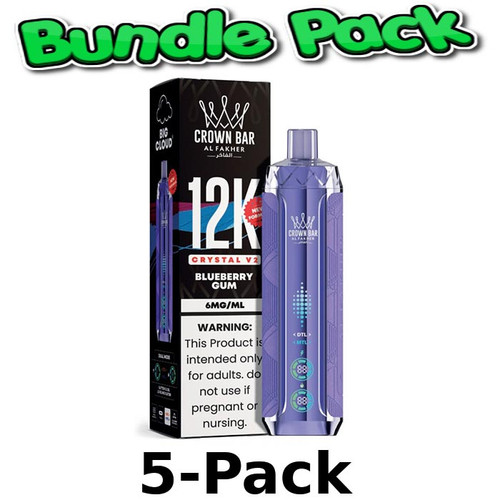 Al Fakher Crown Bar 12K Crystal V2 Disposable Metatine [BUNDLE 5-PACK]