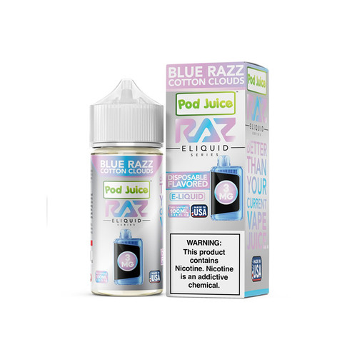 RAZ x Pod Juice Blue Razz Cotton Clouds 100ML