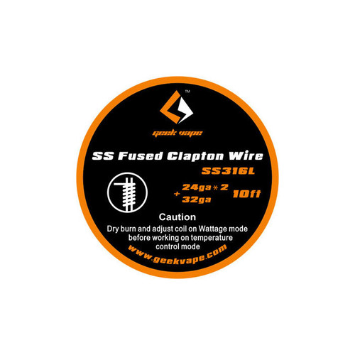 Geek Vape SS Fused Clapton Wire SS316L 24GA*2 + 32GA 10 Feet
