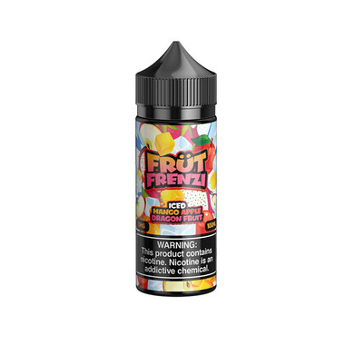 frugi vape juice Frut Frenzi - ICED Mango Apple Dragon Fruit | 100ML Flavours:Pineapple Ice - 0mg Nicotine RAZ Replacement Pod Cigtrus Set of 6