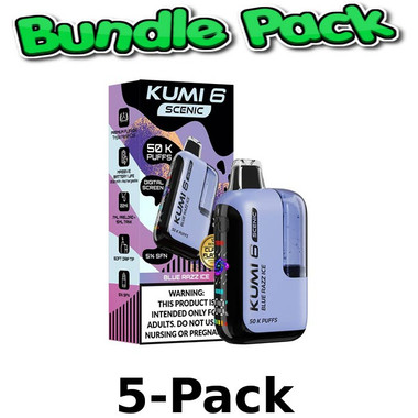 kumi 6 scenic vape flavors 50K Disposable [BUNDLE 5-PACK] | $74.99 Flavours:Mango Icy Redbull Flavored Vape: Complete MT15000 Turbo Strawmelon Peach