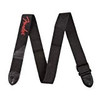 Fender 2" Black Polyester Adjustable Guitar Strap With Red Logo 