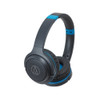 Audio-Technica ATH-S200BT Wireless on-Ear Headphones with Built-in Mic and Controls, Gray/ Blue