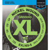 D'Addario EXL165 5-String Nickel Wound Bass Guitar Strings, Custom Light, 45-135