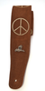 Magma Suede Guitar Strap - Brown w/ Peace Symbol