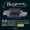 Magma Flat Black Nylon Tapewound Bass String Set - 5 str. - Medium (53-140)