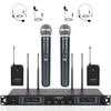 Phenyx Pro PTU-7000 UHF Wireless Mic System - 2 Handheld, 2 Bodypack Mics