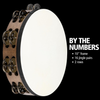 Meinl Percussion TAH2WB Headed Wood Tambourine - Double Row, Steel Jingles