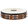 Meinl Percussion TAH2AB Traditional 10-Inch Wood Tambourine with Goat Skin Head and Steel Jingles, 2 Row