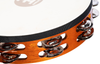 Meinl Percussion TAH2AB Traditional Wood Tambourine with Goat Skin Head and Steel Jingles, 2 Row - 10"