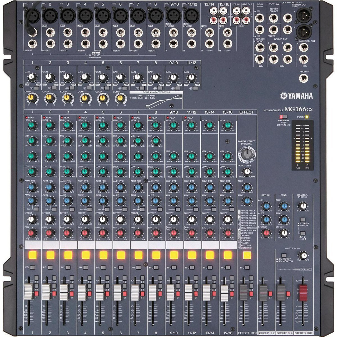 Yamaha MG166CX - USB 16-Channel Mixer With Compression and Effects