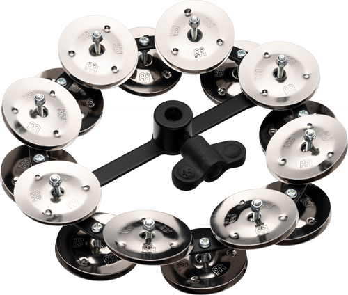 Meinl Percussion Headliner Hi-Hat Tambourine - 5", Double Row, Steel Jingles - Black