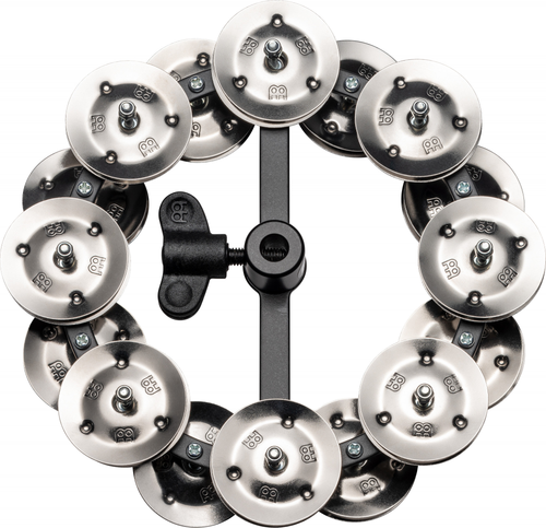 Meinl Percussion Headliner Hi-Hat Tambourine - 5", Double Row, Steel Jingles - Black