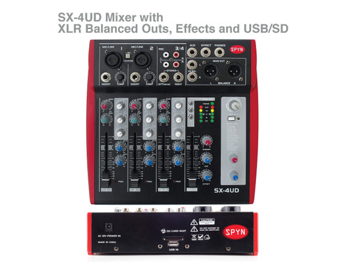 SPYN SX-4UD 4 channel Mixer with USB