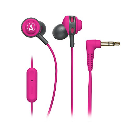 Audio Technica ATH-COR150ISPK SonicSport In-Ear Headphones with In-line Microphone & Control Pink