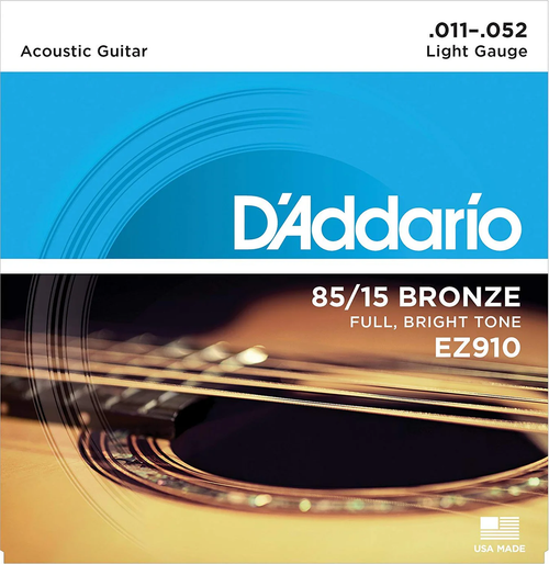 D'Addario EZ910 85/15 Bronze Acoustic Guitar Strings - Light (11-52)