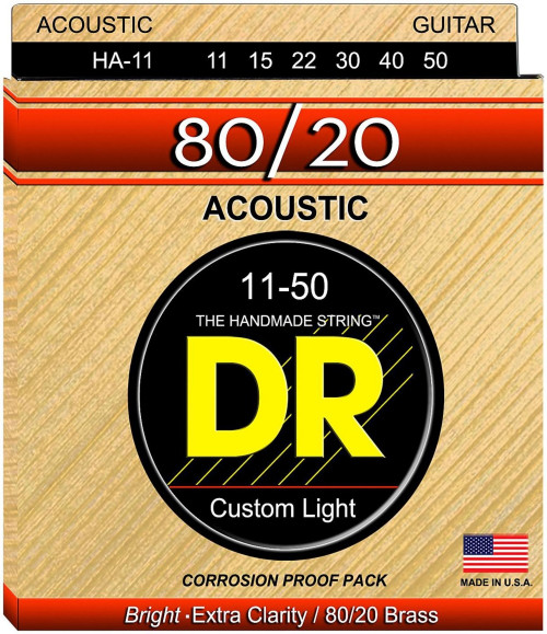 DR Strings Hi-Beam 80/20 Medium Lite Acoustic Guitar Strings HA-11