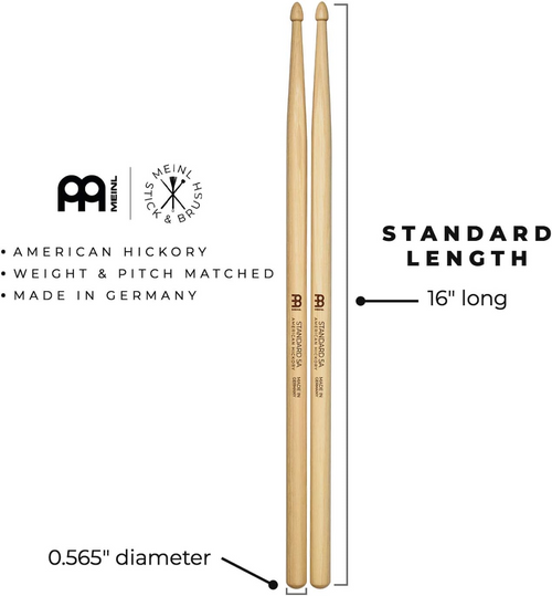 Meinl SB101 Standard Drumstick - 5A Wood Tip Meinl SB101 Standard Drumstick - 5A Wood Tip