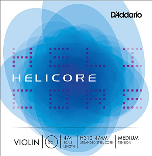 D'Addario Helicore 4/4 Size Violin Strings 4/4 Size Set with Steel E String 