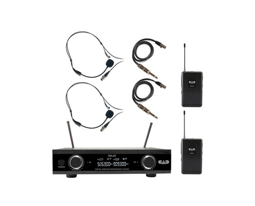 Cad Gxld2bbai Digital Wireless Dual Bodypack Headset Microphone System 