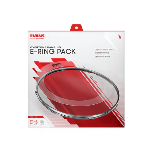 Evans Overtone Damping E-Ring Pack - Rock (10"/12"/14"/16")