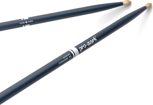 ProMark Classic Forward 5A Painted Blue Hickory Drumsticks, Oval Wood Tip