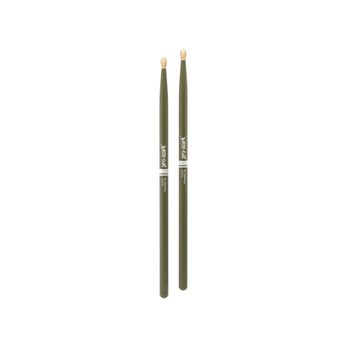 Promark Classic Forward Painted Hickory Drumsticks - 5B Wood, Army Green Promark Classic Forward Painted Hickory Drumsticks - 5B Wood, Army Green