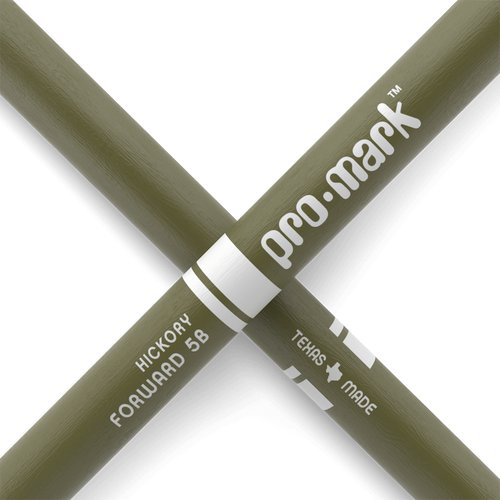Promark Classic Forward Painted Hickory Drumsticks - 5B Wood, Army Green Promark Classic Forward Painted Hickory Drumsticks - 5B Wood, Army Green