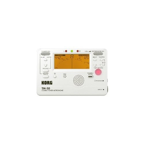 Korg TM50PW Instrument Tuner and Metronome, White