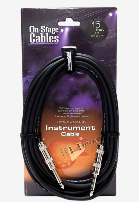 On-Stage 1/4" Instrument Cable - 15'