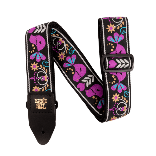 Ernie Ball Jacquard Guitar Strap - Purple Bird Lupin